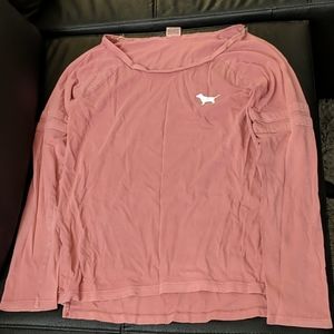 Pink crew neck long tee